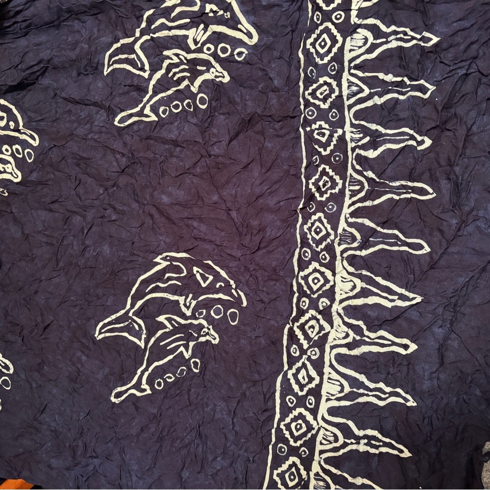 Navy Blue Dolphin Print Tapestry
